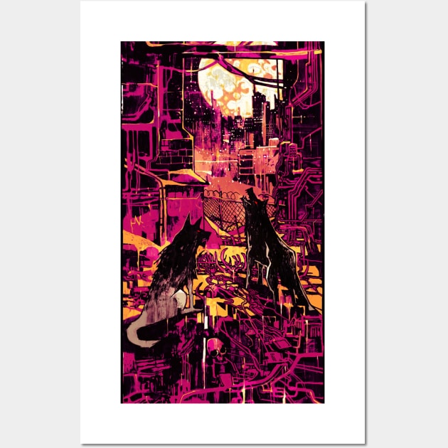 The Moon (Cyberpunk Tarot) Wall Art by Joshessel